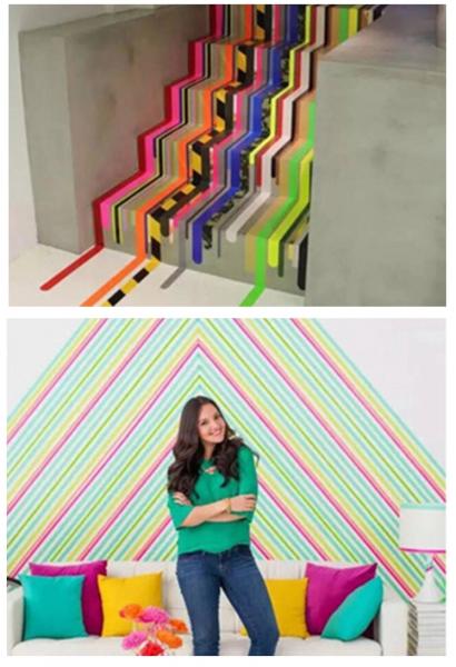 Multicolors Patterned Duct Tape For Wall Decorated