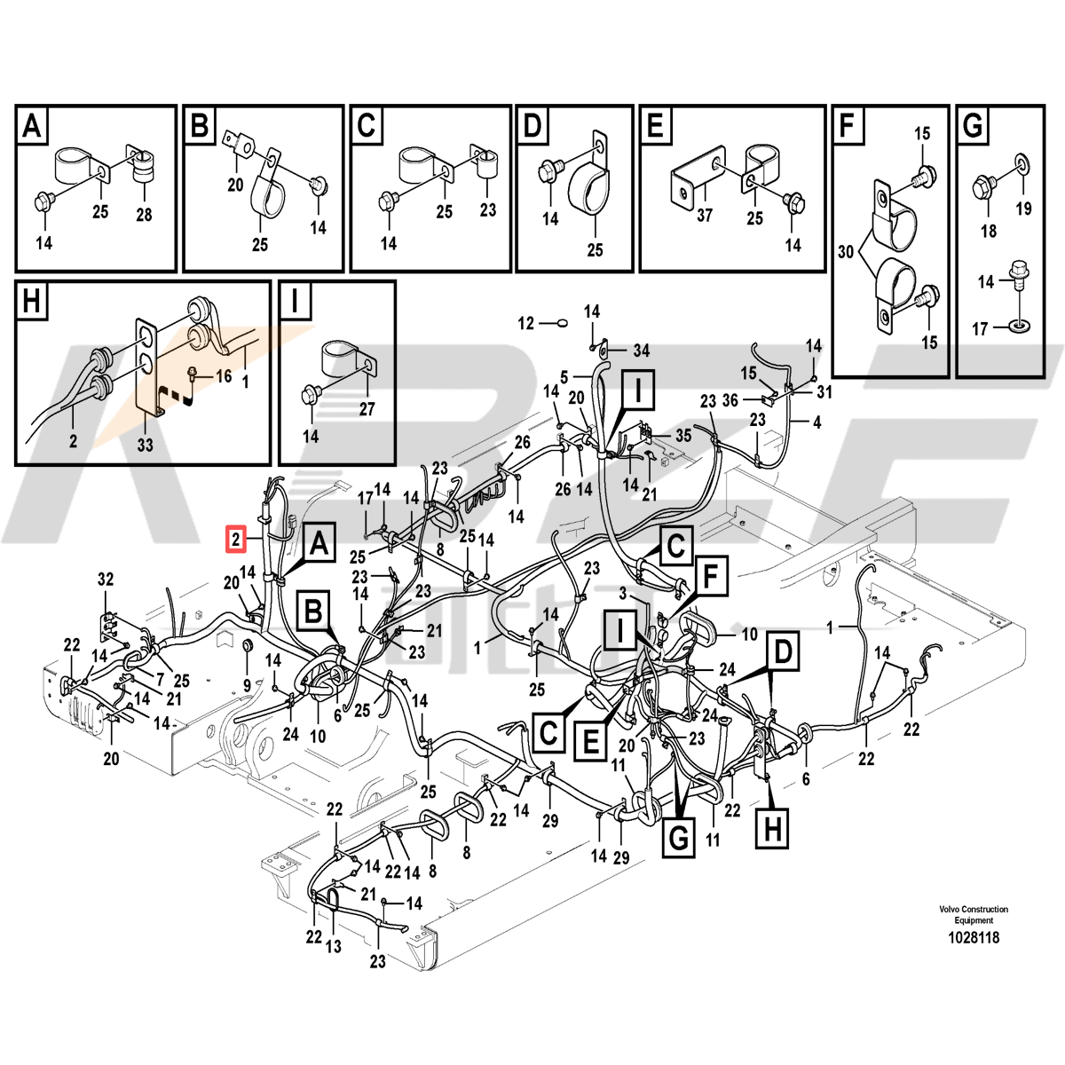 VOE14631808 VOLVO D6D D6E D7D D7E VOE14631794 VOE14541954 1122-04600 ECU WIRING FOR EC210 EC240 EC290