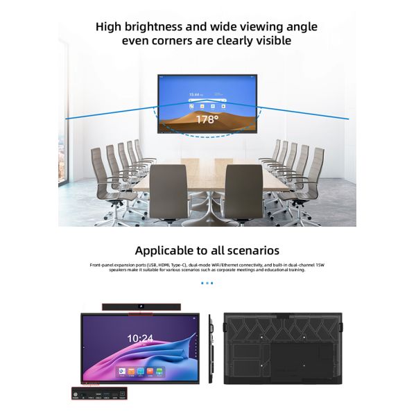 75" Smart Board Interactive Whiteboard Touch Screen Flat Panel for Office 5275E