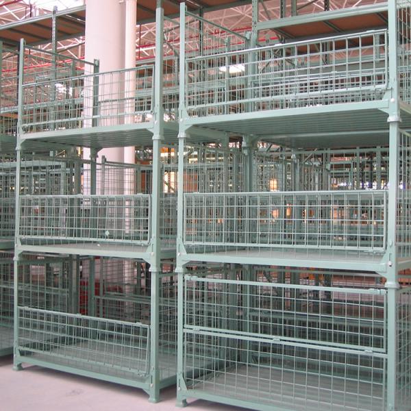 Folding Metal Storage Rack Pallet Foldable Metal Storage Shelf Box Customized