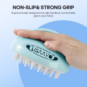 Blue Easy Clean Scalp Massager With 3 Interchangeable Scrubbers