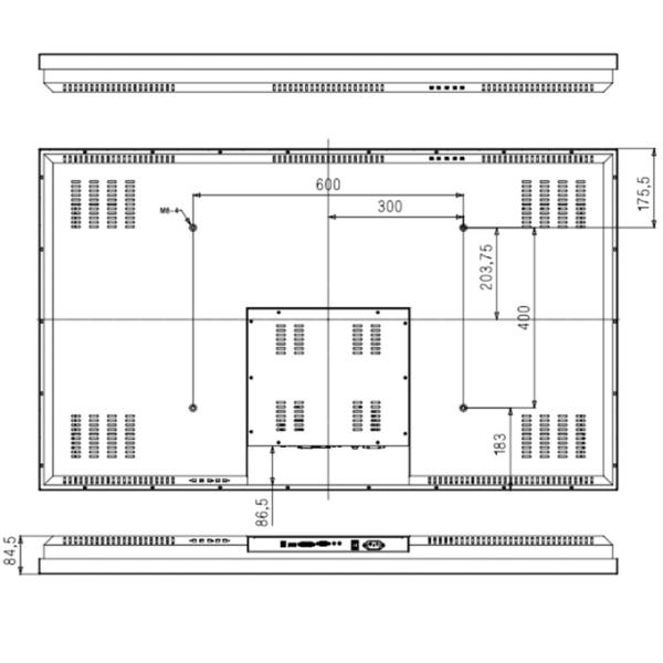 Vandalproof 55inch HD LCD Display Monitor , IR Frame Touch Screen For Education