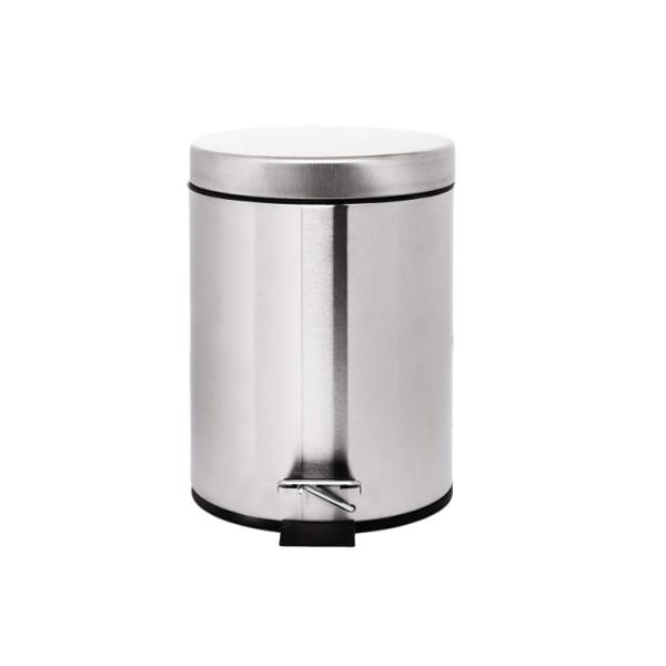 Mini Round Foot Pedal Trash Can Stainless Steel Dustbin With Garbage Rubbish