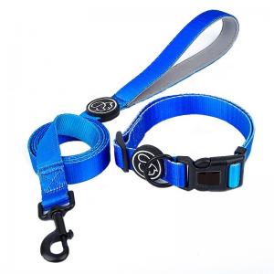 Personalized Dog Collar And Leash Set Gradient Nylon Rope Dog Lead