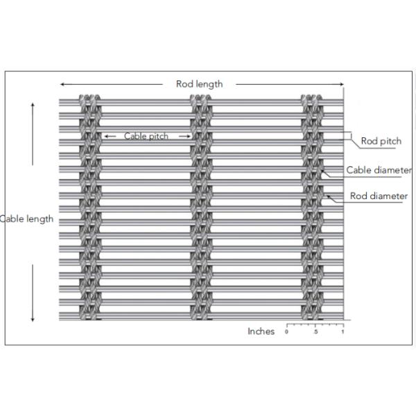 SS304 Decorative Metal Mesh Screen Divider 3m Width for Gyms