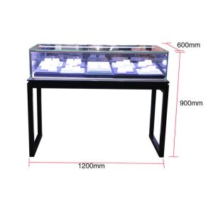 Buy cheap Simple Countertop Jewelry Display Cases , Black Metal Glass Display Cases product