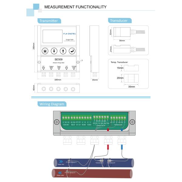 SE509 Separate Ultrasonic Energy Flowmeter For Live Data