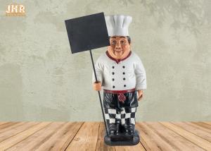China Wooden Mini Chalkboards Resin Chef Sculpture Poly Chef Figurine Tabletop Statue on sale