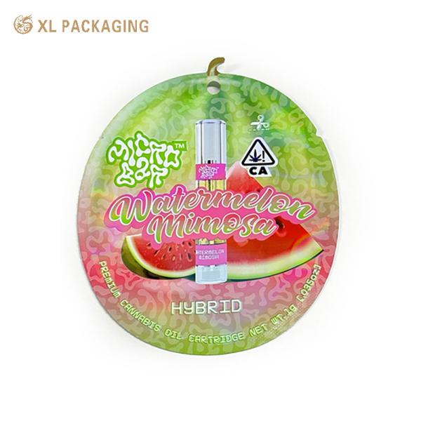 XL Packaging Custom Paper Sticker Label Mini Skin Care Zip Seal Mylar Bags Round Plastic Mask Packaging Bag Moisture Proof