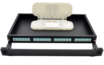 MPO LC Fiber Optic Patch Panel , Optical Fiber Distribution Panel 1U IEC