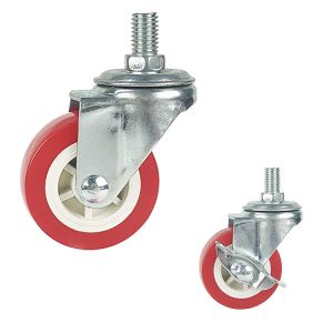 Buy cheap 66LBS Capacity Red Wheels Threaded Castor Wheels product