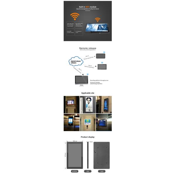 15.6 Inch FHD Super Thin Wall Mount LCD Display For Elevator Advertising