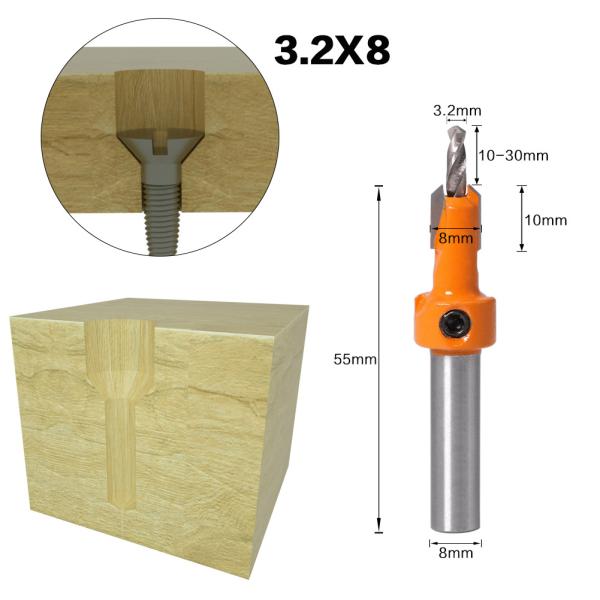 Online Wholesale 8mm Shank HSS Woodworking Countersink Router Bit Set Screw Extractor Remon Demolition for Wood Milling Cutter