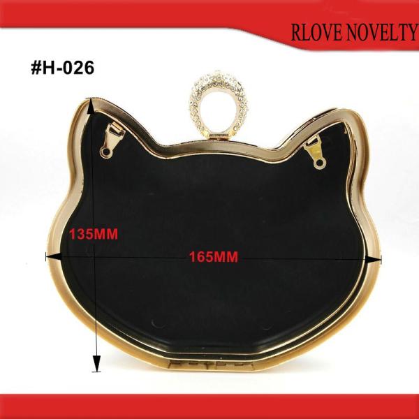 China New Style Gold Color Cat Shape Metal Clasp Purse Frame Box Clutch Bag Frame