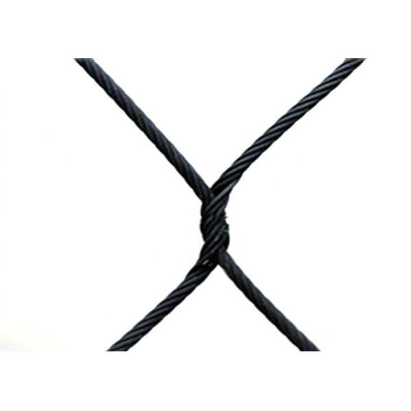 Ferrule Black Oxide Wire Rope Coated 316l Stainless Steel diamond mesh fencing 25x25mm