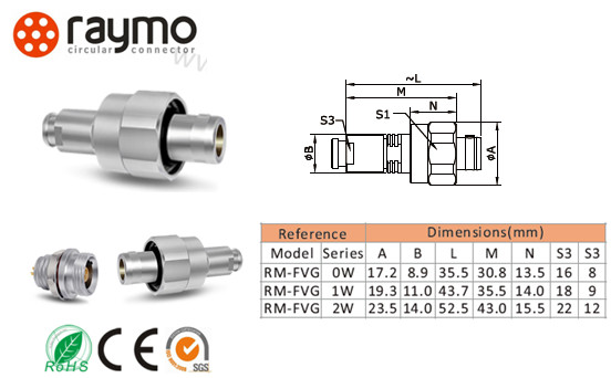 1W Shell FVG EVG Electronics Waterproof Connector PPS Insulator