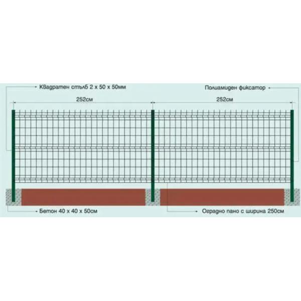 3D Garden Triangle Bending Fence For Residential 1.8*3m 75*200mm Hole