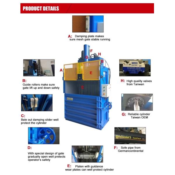 Vertical Hydraulic Baler Scrap Metal Baler Tire Baling Baler Machine For Sale