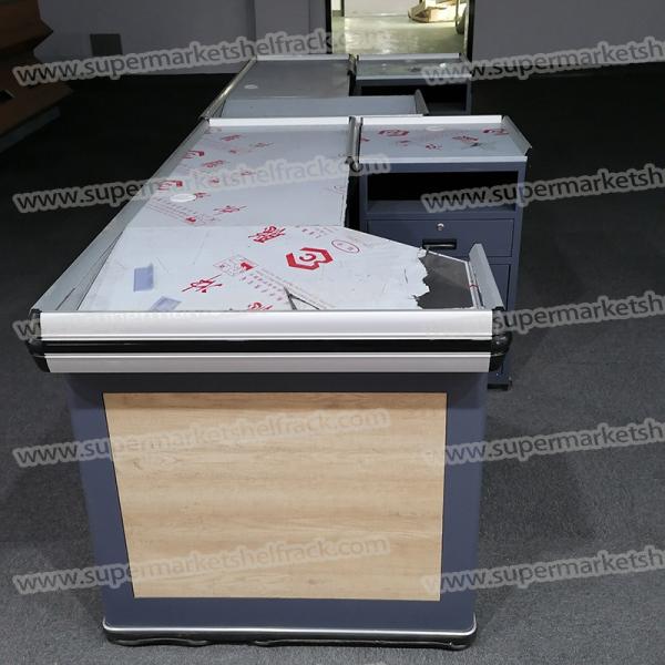 2.5M Supermarket Checkout Counter With Belt 60CM Retail Shop Desk
