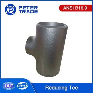 China ASME B16.9 Unequal Tees/Reducing Tee Fitting SCH5 SCH10 SCH20 Black Painting Carbon Steel Reducing Tee Pipe Fitting on sale