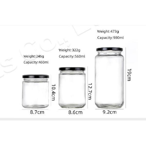 Clear Empty Square Honey Food Glass Jar Packaging With Metal Lid 50ml - 650ml