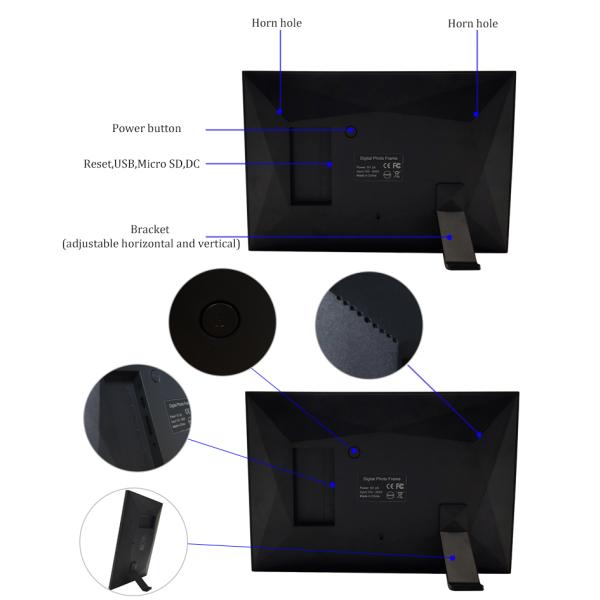 JCVISION JC-FRAME DIGITAL PHOTO FRAME 10.1 Inch WIfi Android Photos VIdeos Digital Photo Frame