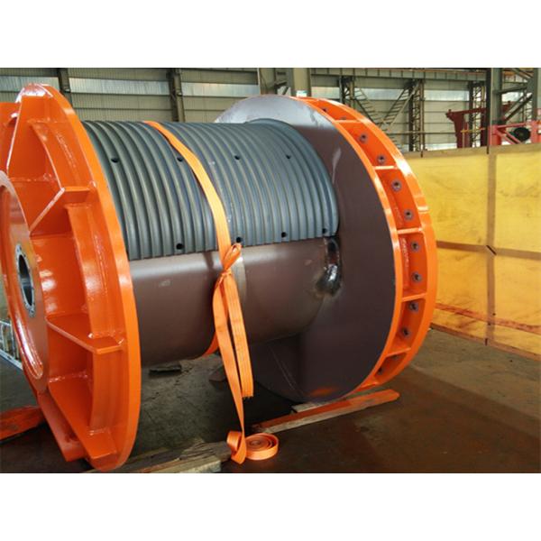 Tower Alloy Steel Crane Winch Drum With Lebus Grooving Spooling Wire Rope And Steel Cable