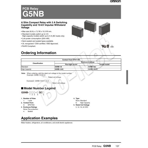 G5NB-14-5VDC Omron orignal new electromagnetic relay G5NB-14-5VDC