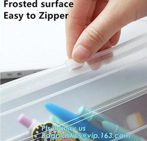 China Frosted surface easy to seal zipper file bag, stationary holder pack,transparent frosted A4/A5 bag, protable slider seal on sale