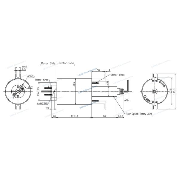 Integrate FORJs Slip Ring with Electric Power and Signal For Robotics or Radar