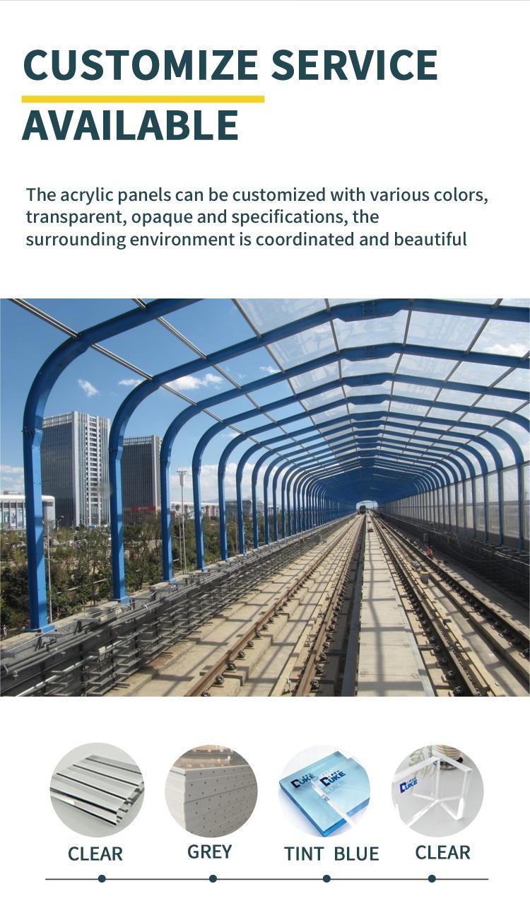 100% Virgin Misubishi MMA Cast Acrylic Sheet for Sound Barrier Fence in Sound Barrier Panel Type