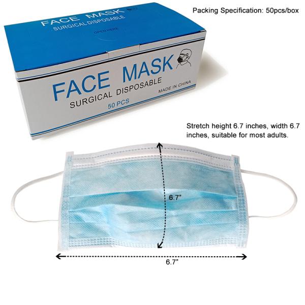 Non Woven 2 Ply 3 Ply Disposable Face Mask , Surgical Mouth Mask Comfortable