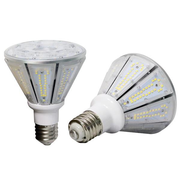 High Brightness E27 E40 DLC Led Corn Light , Pyramid Shaped Led Garden Light 30W