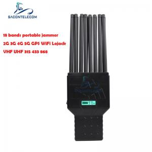 China ABS 18w Portable 5G Mobile Phone Signal Jammer Full Bands 20m Range on sale