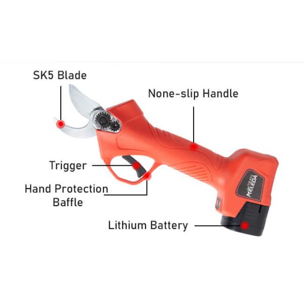 40mm Cordless Electric Pruner 4 Gears Handheld Orchard Tree Branches Cutter