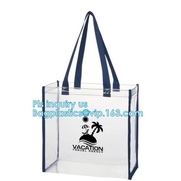 beach bikini PVC tote handle plastic packaging bags, travel wash organizer bag handle zipper cosmetic bags, cosmetic bag