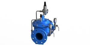 China Nylon Reinforced Ductile Iron Pressure Reducing Valve With Pilots And Gauge on sale