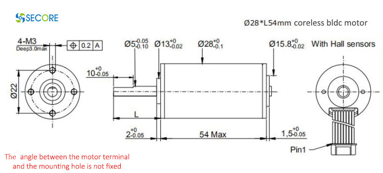 396W 36V 11000rpm Coreless DC Motor Hall Sensor Coreless BLDC Motor