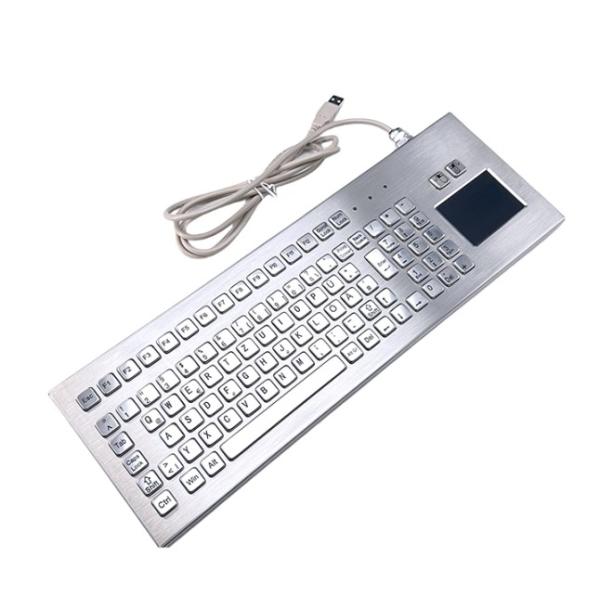 IP65 / IK07 Stainless Steel Industrial Metal Computer Keyboard Waterproof