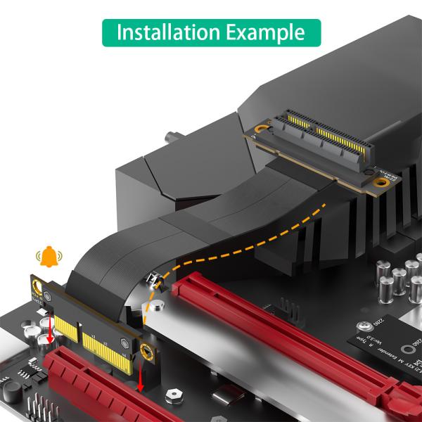 270° Reverse Computer Adapter 1U 2U PCI E Slot PCIe 4X Extension Cable