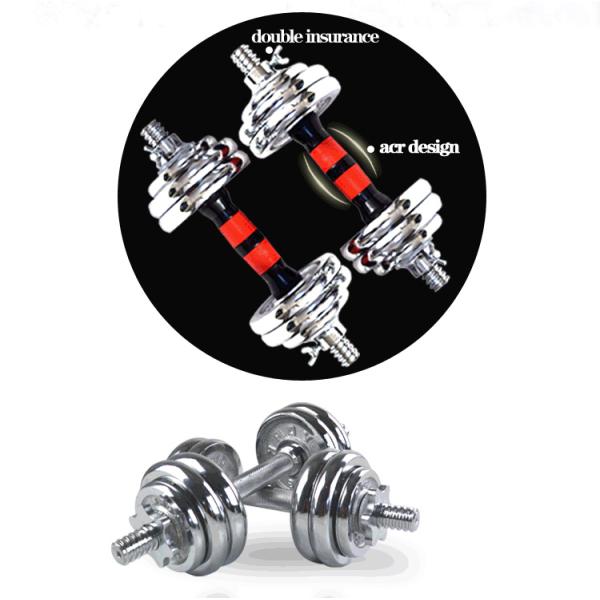 Adjustable Chrome Dumbbell Set15kg 20kg 30kg for Man Fitness Manufacture Price