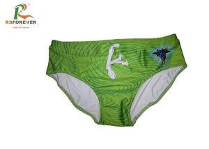 Buy cheap Printed Green Mens Bikini Swimwear With LightWeight Environmental Lycra product