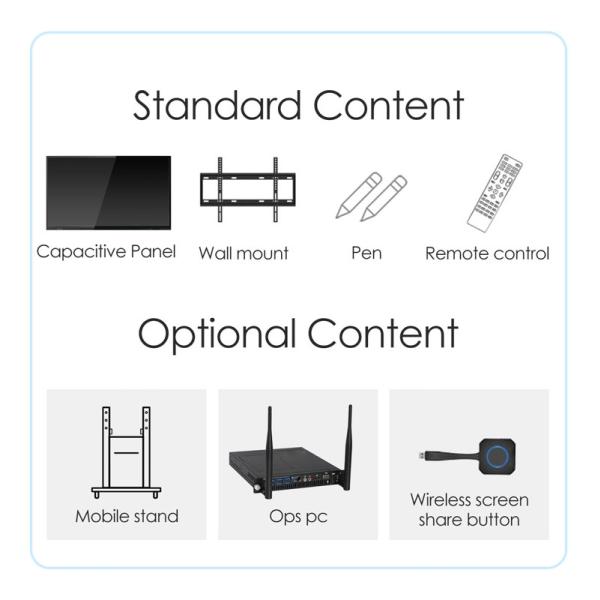 LCD Edu Touch Interactive Flat Panel 65 75 86 Infrared Interactive Panel For Classroom