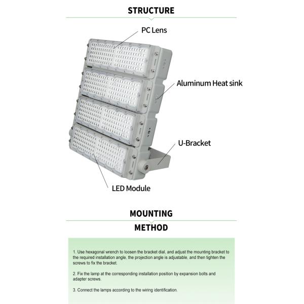 IP65 100000H 400watt High Mast Flood Light