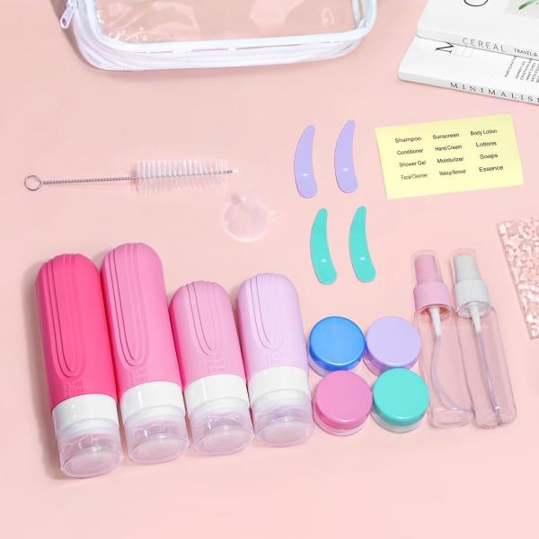 TSA Approved 16-Pack Silicone Travel Bottle Set 90ml and 60ml
