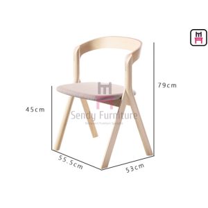 Unfoldable Miniforms Ash Wood Dining Chair D53cm Fabric Leather