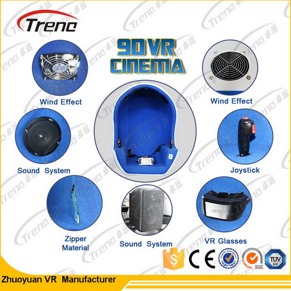 Single Seats 2 Player 9D Action Cinemas 360°Panoramic View For Shopping Mall