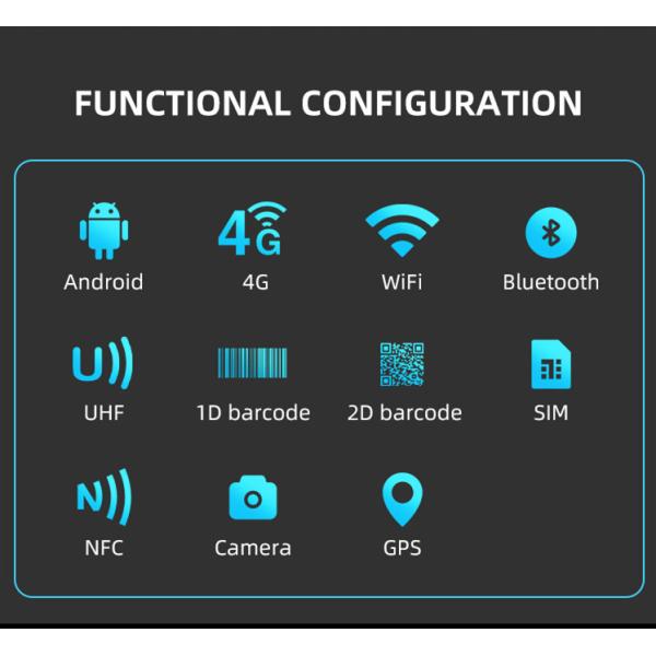 902MHz - 928MHz RFID Scanner Portatif Mobile RFID Scanner 64GB ROM 2D Scanning