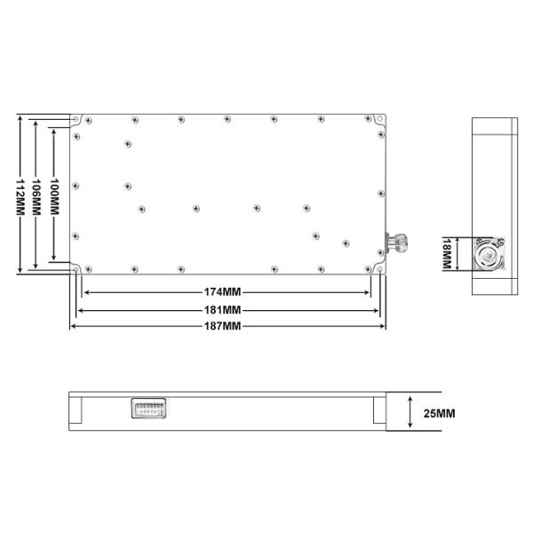 CE Certified RF Power Amplifier Module 5.8G 50W 5.6G 50W 5.2G 50W 2.4G 50W 1.5G 50W 1.2G 50W GPS 50W 800M 50W 900M 50W