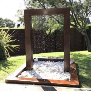 China Garden Landscaping Rain Shower Fountain Corten Steel Rain Curtain Water Fountain on sale